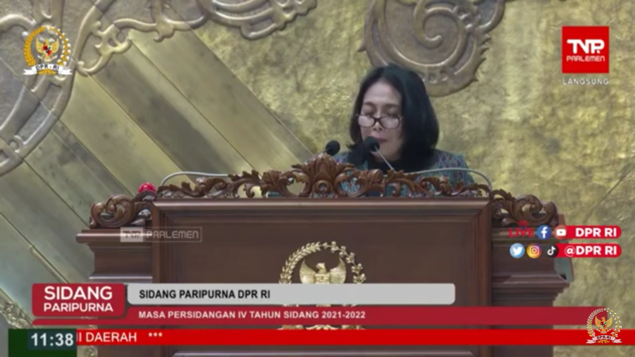Lenny Nurhayanti Rosalin melalui streaming akun youtube DPR RI