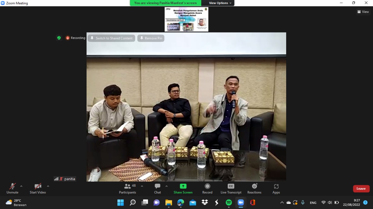Makmur efendi dalam Seminar nasional hmj manajemen