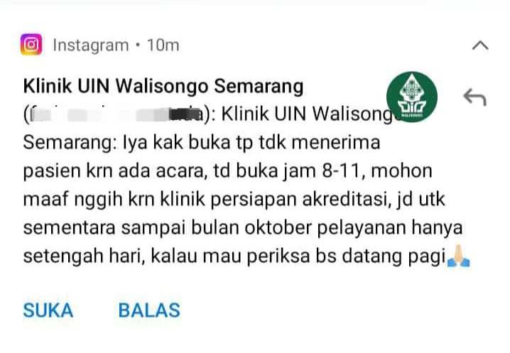 Klinik UIN Walisongo, Berita Palsu Klinik UIN walisongo, UIN Walisongo,