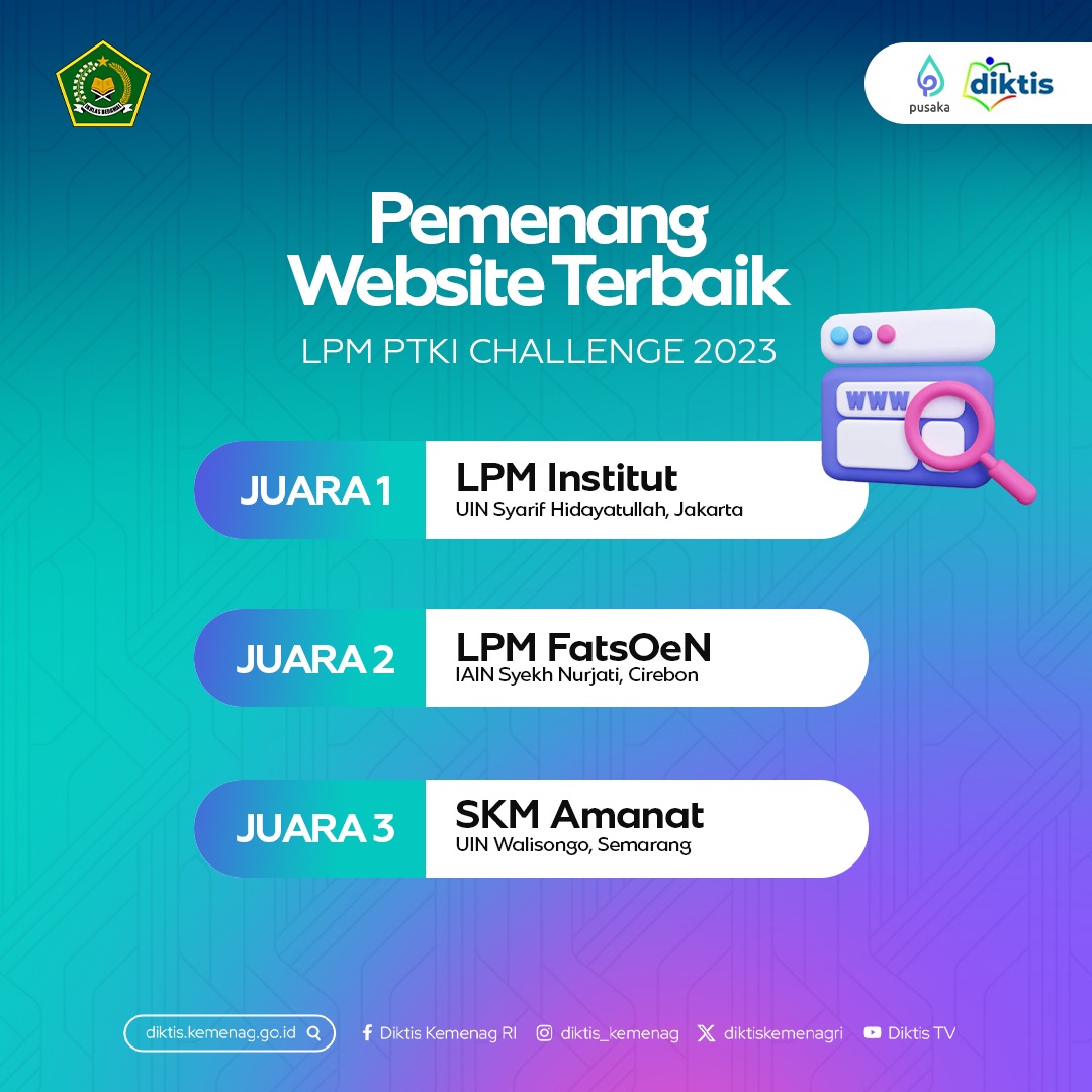 SKM Amanat, Website Terbaik, LPM PTKI Challenge, UIN Walisongo